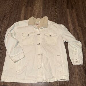 Stoosh Cream Jacket with Sherpa Collar Size XL